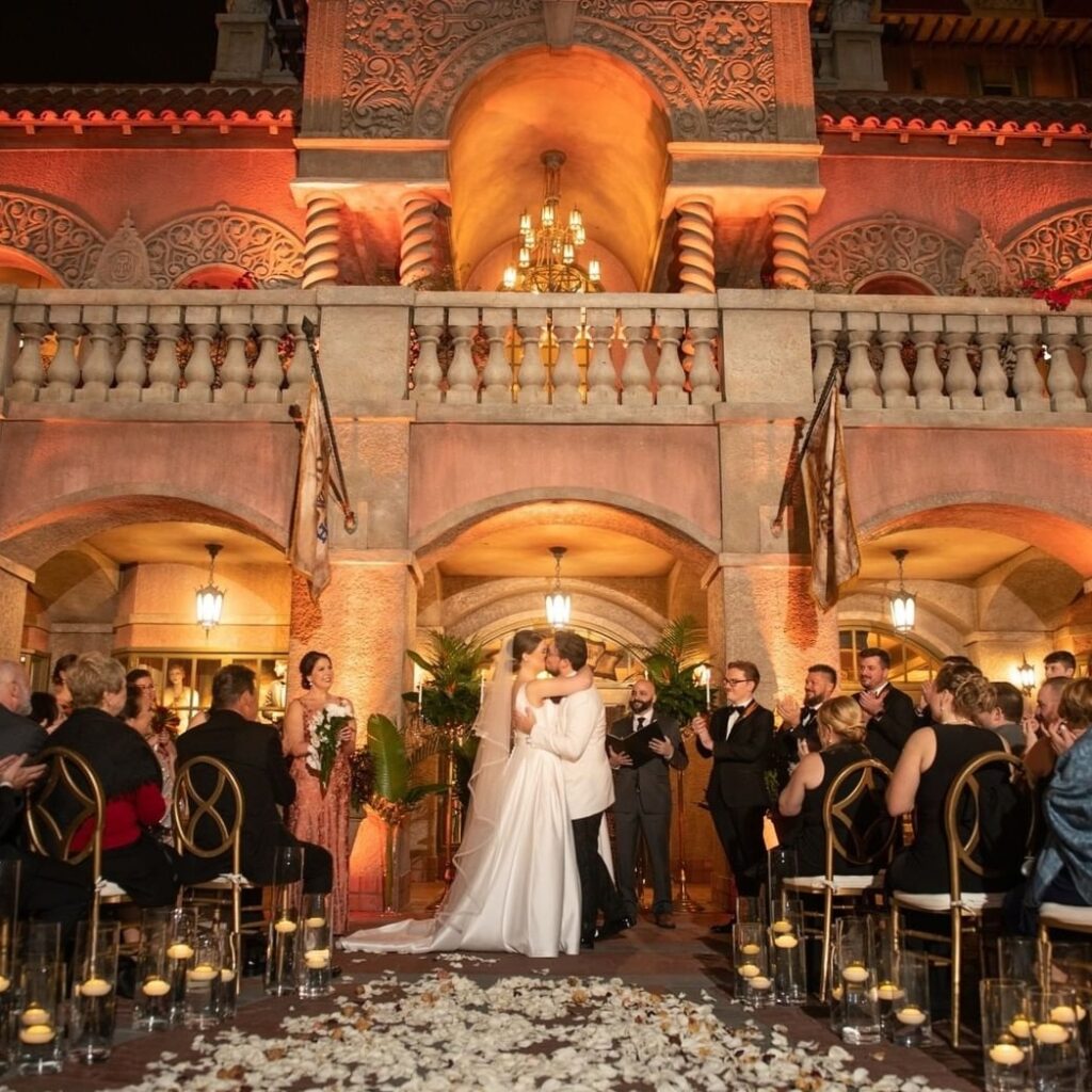 Wedding ceremony at Disney's Hollywood Studios Tower Of Terror Courtyard